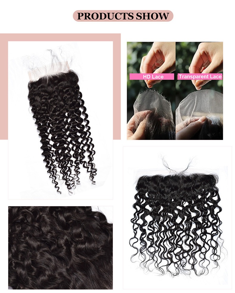 Step into a world of redefined chic elegance with our deep wave human hair HD lace closure, designed to elevate your style with modern and sophisticated waves